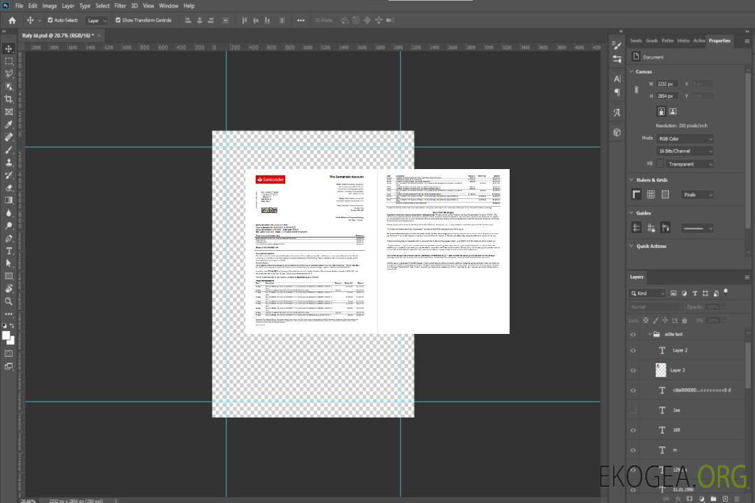 Modèle de relevé bancaire Royaume-Uni Santander au format Word et PDF (2 pages) template